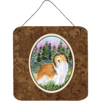 "Caroline's Treasures SS8321DS66 Sheltie Aluminum Metal Wall or Door Hanging Prints, 6 x 6"", Multicolor"