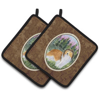 "Caroline's Treasures SS8321PTHD Sheltie Pot Holders (1 Pair), 7.5"" x 7.5"", Multicolor"