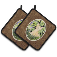 "Caroline's Treasures Chihuahua Pair of Pot Holders SS8325PTHD, 7.5HX7.5W, Multicolor"