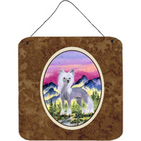"Caroline's Treasures SS8326DS66 Chinese Crested Aluminum Metal Wall or Door Hanging Prints, 6 x 6"", Multicolor"