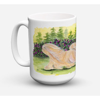 "Caroline's Treasures SS8328CM15 Lhasa Apso Dishwasher Safe Microwavable Ceramic Coffee Mug, 15 oz, Multicolor"