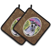 "Caroline's Treasures SS8340PTHD Schnauzer Pot Holders (1 Pair), 7.5"" x 7.5"", Multicolor"