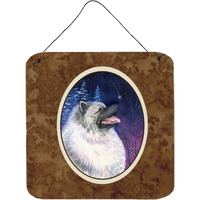 "Caroline's Treasures SS8350DS66 Starry Night Keeshond Aluminum Metal Wall or Door Hanging Prints, 6 x 6"", Multicolor"