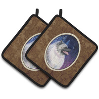"Caroline's Treasures Starry Night Keeshond Pair of Pot Holders SS8350PTHD, 7.5HX7.5W, Multicolor"