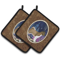 "Caroline's Treasures Starry Night Akita Pair of Pot Holders SS8352PTHD, 7.5HX7.5W, Multicolor"