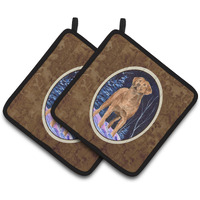 "Caroline's Treasures SS8355PTHD Starry Night Chesapeake Bay Retriever Pot Holders (1 Pair), 7.5"" x 7.5"", Multicolor"