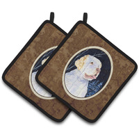 "Caroline's Treasures SS8356PTHD Starry Night Clumber Spaniel Pot Holders (1 Pair), 7.5"" x 7.5"", Multicolor"