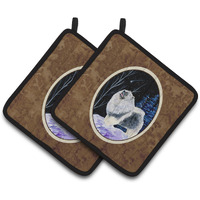 "Caroline's Treasures SS8357PTHD Starry Night Keeshond Pot Holders (1 Pair), 7.5"" x 7.5"", Multicolor"