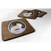 "Caroline's Treasures SS8359FC Starry Night Australian Shepherd Foam Coasters Set of 4 (Set of 4), 3.5"" H x 3.5"" W, Multicolor"