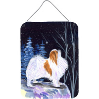 "Caroline's Treasures SS8363DS1216 Starry Night Japanese Chin Aluminium Metal Wall or Door Hanging Prints, 16"" x 12"", Multicolor"