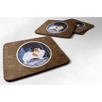 "Caroline's Treasures SS8363FC Starry Night Japanese Chin Foam Coasters Set of 4 (Set of 4), 3.5"" H x 3.5"" W, Multicolor"