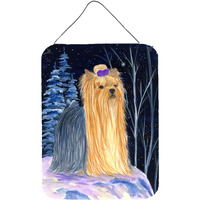 "Caroline's Treasures SS8365DS1216 Starry Night Yorkie Aluminium Metal Wall or Door Hanging Prints, 16"" x 12"", Multicolor"