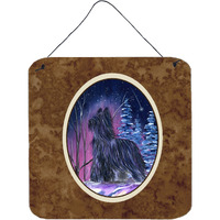"Caroline's Treasures Starry Night Briard Aluminum Metal Wall or Door Hanging Prints, 6 x 6"", Multicolor"