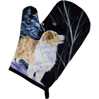 "Caroline's Treasures SS8367OVMT Starry Night Australian Shepherd Oven Mitt, 12"" by 8.5"", Multicolor"