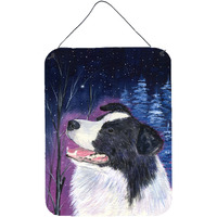 "Caroline's Treasures SS8369DS1216 Starry Night Border Collie Aluminium Metal Wall or Door Hanging Prints, 16"" x 12"", Multicolor"