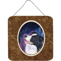 "Caroline's Treasures SS8369DS66 Starry Night Border Collie Aluminum Metal Wall or Door Hanging Prints, 6 x 6"", Multicolor"