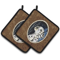 "Caroline's Treasures Starry Night Dalmatian Pair of Pot Holders SS8370PTHD, 7.5HX7.5W, Multicolor"