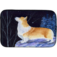"Caroline's Treasures Starry Night Corgi Dish Drying Mat, 14"" x 21"", Multicolor"