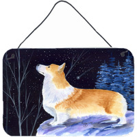 "Caroline's Treasures Starry Night Corgi Indoor Aluminum Metal Wall or Door Hanging Prints, 8 x 12"", Multicolor"