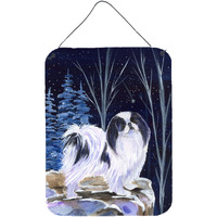 "Caroline's Treasures SS8374DS1216 Starry Night Japanese Chin Aluminium Metal Wall or Door Hanging Prints, 16"" x 12"", Multicolor"