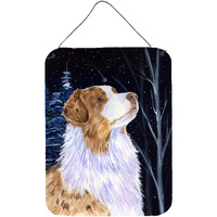 "Caroline's Treasures SS8375DS1216 Starry Night Australian Shepherd Aluminium Metal Wall or Door Hanging Prints, 16"" x 12"", Multicolor"