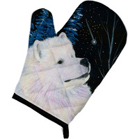 "Caroline's Treasures SS8376OVMT Starry Night Samoyed Oven Mitt, 12"" by 8.5"", Multicolor"