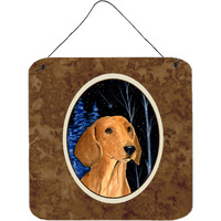 "Caroline's Treasures Starry Night Dachshund Aluminum Metal Wall or Door Hanging Prints, 6 x 6"", Multicolor"