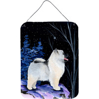 "Caroline's Treasures SS8380DS1216 Starry Night Keeshond Aluminium Metal Wall or Door Hanging Prints, 16"" x 12"", Multicolor"