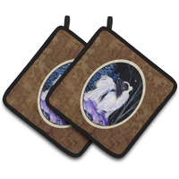 "Caroline's Treasures Starry Night Papillon Pair of Pot Holders SS8383PTHD, 7.5HX7.5W, Multicolor"