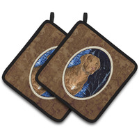 "Caroline's Treasures Starry Night Chesapeake Bay Retriever Pair of Pot Holders SS8384PTHD, 7.5HX7.5W, Multicolor"