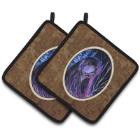 "Caroline's Treasures Starry Night Cocker Spaniel Pair of Pot Holders SS8385PTHD, 7.5HX7.5W, Multicolor"