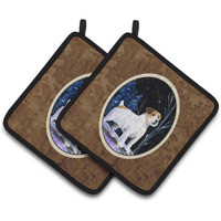 "Caroline's Treasures Starry Night Jack Russell Terrier Pair of Pot Holders SS8388PTHD, 7.5HX7.5W, Multicolor"