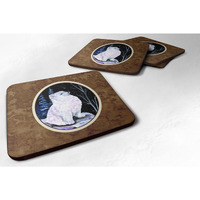 "Caroline's Treasures SS8389FC Starry Night American Eskimo Foam Coasters Set of 4 (Set of 4), 3.5"" H x 3.5"" W, Multicolor"