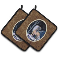 "Caroline's Treasures Starry Night Chinese Crested Pair of Pot Holders SS8390PTHD, 7.5HX7.5W, Multicolor"