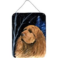 "Caroline's Treasures Starry Night Sussex Spaniel Aluminium Metal Wall or Door Hanging Prints, 16"" x 12"", Multicolor"
