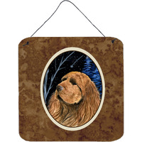 "Caroline's Treasures Starry Night Sussex Spaniel Aluminum Metal Wall or Door Hanging Prints, 6 x 6"", Multicolor"