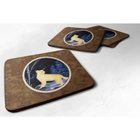 "Caroline's Treasures SS8392FC Starry Night Golden Retriever Foam Coasters Set of 4 (Set of 4), 3.5"" H x 3.5"" W, Multicolor"