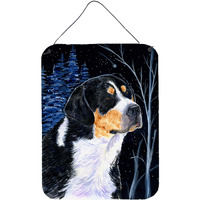 "Caroline's Treasures SS8393DS1216 Starry Night Bernese Mountain Dog Aluminium Metal Wall or Door Hanging Prints, 16"" x 12"", Multicolor"
