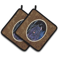 "Caroline's Treasures Starry Night Bouvier Des Flandres Pair of Pot Holders SS8394PTHD, 7.5HX7.5W, Multicolor"
