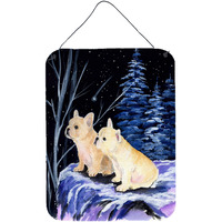 "Caroline's Treasures SS8395DS1216 Starry Night French Bulldog Aluminium Metal Wall or Door Hanging Prints, 16"" x 12"", Multicolor"