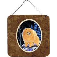 "Caroline's Treasures SS8396DS66 Starry Night Pomeranian Aluminum Metal Wall or Door Hanging Prints, 6 x 6"", Multicolor"