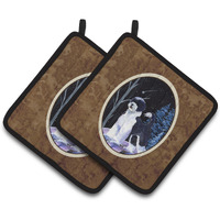 "Caroline's Treasures Starry Night Portuguese Water Dog Pair of Pot Holders SS8399PTHD, 7.5HX7.5W, Multicolor"