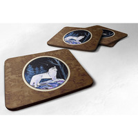 "Caroline's Treasures SS8400FC Starry Night Siberian Husky Foam Coasters Set of 4 (Set of 4), 3.5"" H x 3.5"" W, Multicolor"