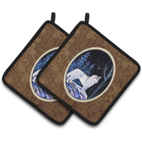 "Caroline's Treasures Starry Night Siberian Husky Pair of Pot Holders SS8400PTHD, 7.5HX7.5W, Multicolor"