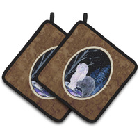 "Caroline's Treasures Starry Night Old English Sheepdog Pair of Pot Holders SS8401PTHD, 7.5HX7.5W, Multicolor"