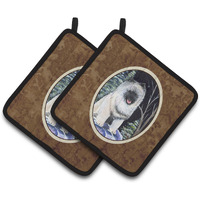 "Caroline's Treasures Starry Night Keeshond Pair of Pot Holders SS8404PTHD, 7.5HX7.5W, Multicolor"