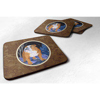 "Caroline's Treasures SS8405FC Starry Night English Bulldog Foam Coasters Set of 4 (Set of 4), 3.5"" H x 3.5"" W, Multicolor"