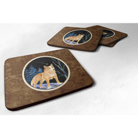 "Caroline's Treasures SS8407FC Starry Night Australian Cattle Dog Foam Coasters Set of 4 (Set of 4), 3.5"" H x 3.5"" W, Multicolor"