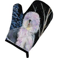 "Caroline's Treasures SS8409OVMT Starry Night Old English Sheepdog Oven Mitt, 12"" by 8.5"", Multicolor"