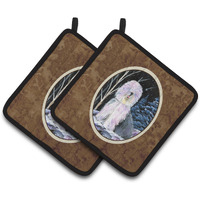 "Caroline's Treasures Starry Night Old English Sheepdog Pair of Pot Holders SS8409PTHD, 7.5HX7.5W, Multicolor"